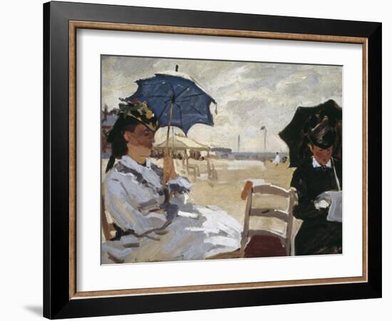 The Beach at Trouville-Claude Monet-Framed Art Print