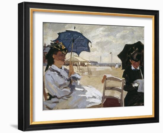 The Beach at Trouville-Claude Monet-Framed Art Print