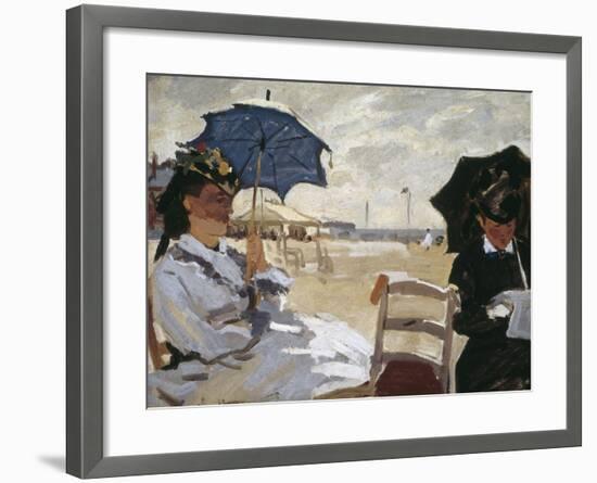 The Beach at Trouville-Claude Monet-Framed Art Print