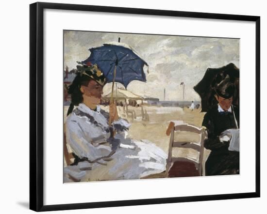 The Beach at Trouville-Claude Monet-Framed Art Print