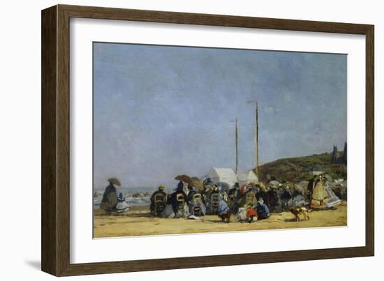 The Beach at Trouville-Eugene Louis Boudin-Framed Art Print