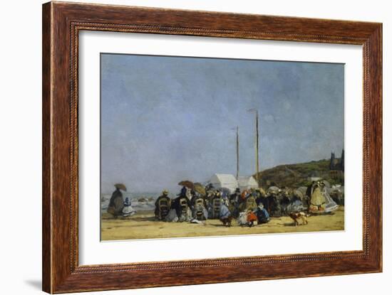 The Beach at Trouville-Eugene Louis Boudin-Framed Art Print