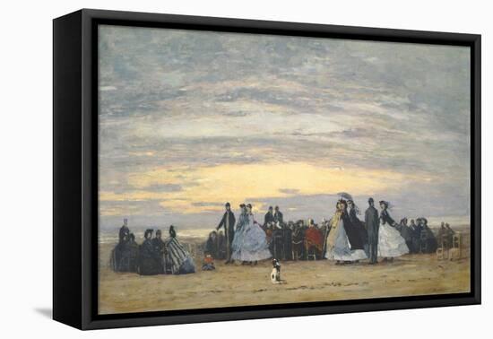 The Beach at Villerville, 1864-Eugene Louis Boudin-Framed Premier Image Canvas
