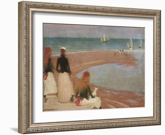 The Beach at Walberswick-Philip Wilson Steer-Framed Giclee Print