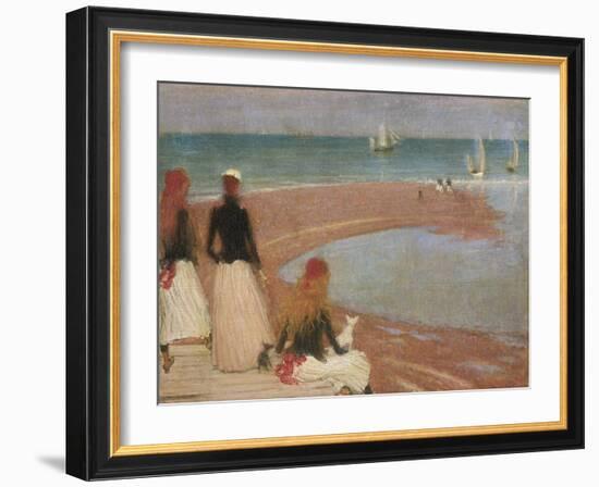 The Beach at Walberswick-Philip Wilson Steer-Framed Giclee Print