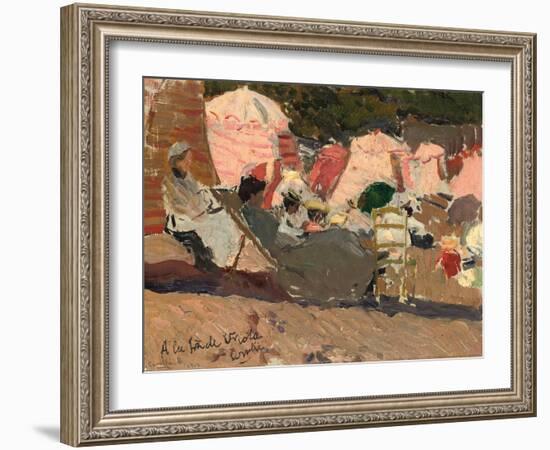 The Beach, Biarritz, 1906-Joaquin Sorolla y Bastida-Framed Giclee Print