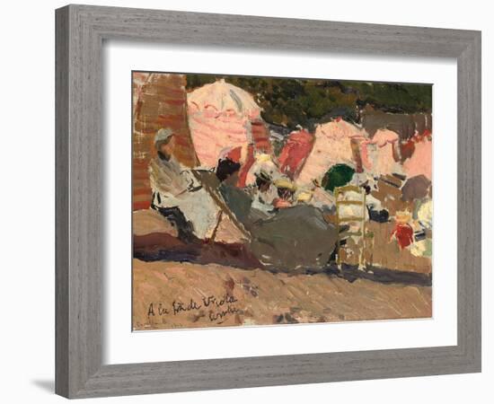 The Beach, Biarritz, 1906-Joaquin Sorolla y Bastida-Framed Giclee Print