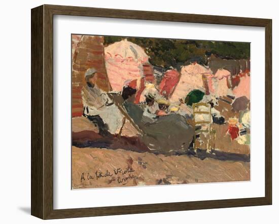 The Beach, Biarritz, 1906-Joaquin Sorolla y Bastida-Framed Giclee Print