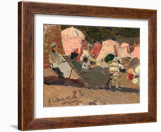 The Beach, Biarritz, 1906-Joaquin Sorolla y Bastida-Framed Giclee Print