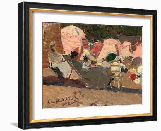 The Beach, Biarritz, 1906-Joaquin Sorolla y Bastida-Framed Giclee Print