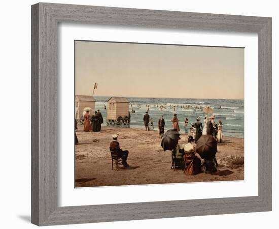 The Beach, Blankenberghe in Belgium, C.1890-C.1900-null-Framed Giclee Print