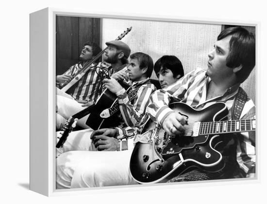 The Beach Boys (Dennis Wilson, Dave Marks, Carl Wilson, Brian Wilson and Mike Love) July 11, 1966-null-Framed Stretched Canvas