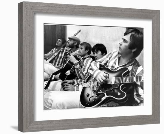 The Beach Boys (Dennis Wilson, Dave Marks, Carl Wilson, Brian Wilson and Mike Love) July 11, 1966-null-Framed Photo