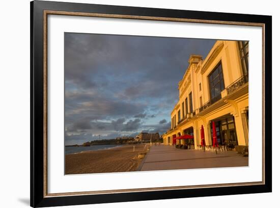 The Beach, Casino and Promenade in Biarritz, Pyrenees Atlantiques, Aquitaine, France, Europe-Martin Child-Framed Photographic Print