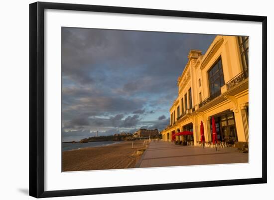 The Beach, Casino and Promenade in Biarritz, Pyrenees Atlantiques, Aquitaine, France, Europe-Martin Child-Framed Photographic Print