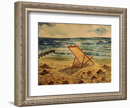 The Beach Chair by the Sea-Markus Bleichner-Framed Art Print