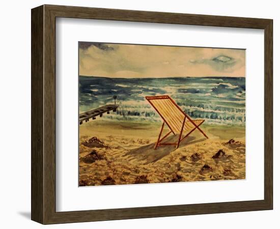 The Beach Chair by the Sea-Markus Bleichner-Framed Art Print