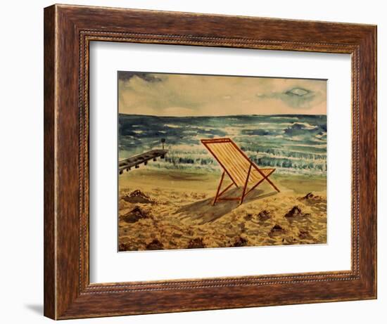 The Beach Chair by the Sea-Markus Bleichner-Framed Art Print