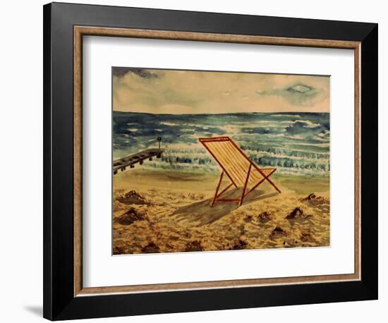 The Beach Chair by the Sea-Markus Bleichner-Framed Art Print