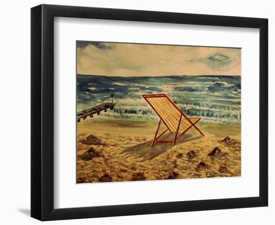 The Beach Chair by the Sea-Markus Bleichner-Framed Art Print