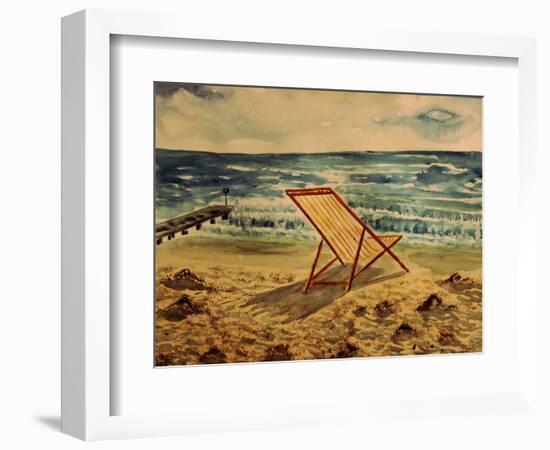 The Beach Chair by the Sea-Markus Bleichner-Framed Art Print