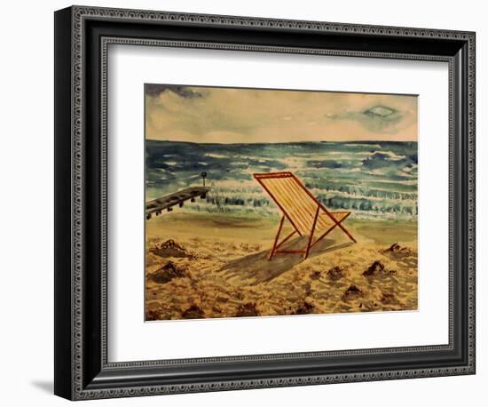 The Beach Chair by the Sea-Markus Bleichner-Framed Art Print