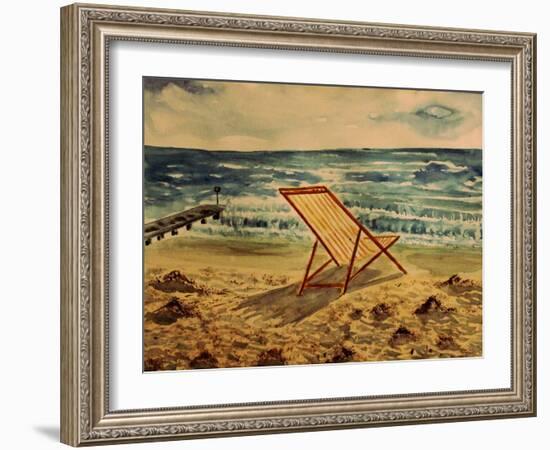 The Beach Chair by the Sea-Markus Bleichner-Framed Art Print