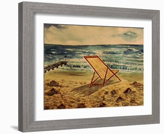 The Beach Chair by the Sea-Markus Bleichner-Framed Art Print