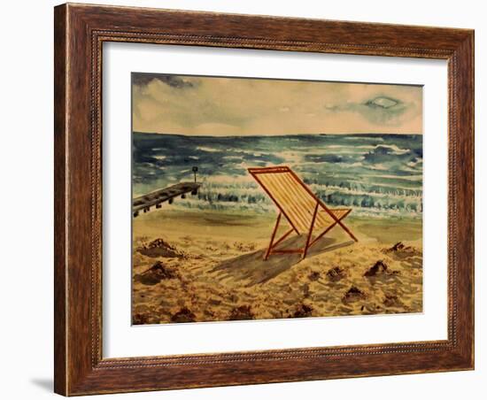 The Beach Chair by the Sea-Markus Bleichner-Framed Art Print