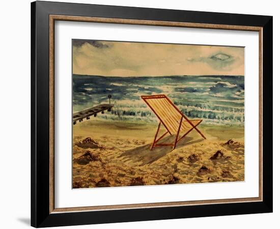 The Beach Chair by the Sea-Markus Bleichner-Framed Art Print