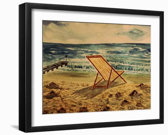 The Beach Chair by the Sea-Markus Bleichner-Framed Art Print