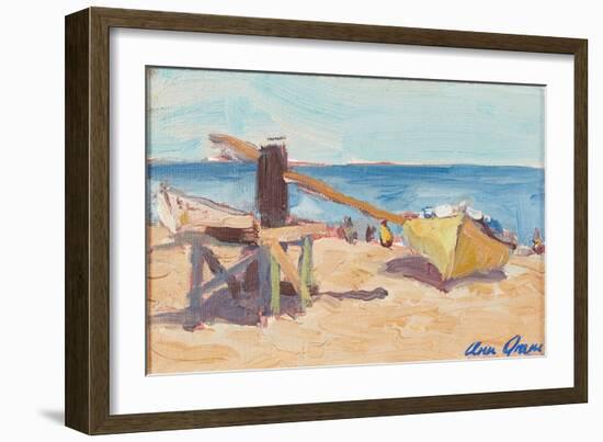 The Beach, La Linea (Oil on Canvasboard)-Ann Oram-Framed Giclee Print