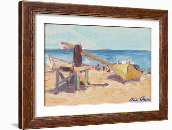 The Beach, La Linea (Oil on Canvasboard)-Ann Oram-Framed Giclee Print