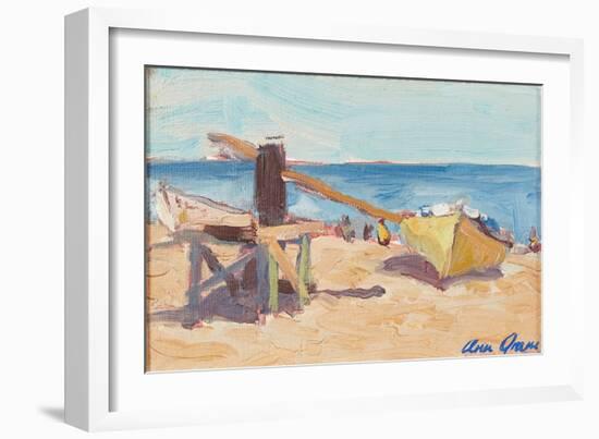 The Beach, La Linea (Oil on Canvasboard)-Ann Oram-Framed Giclee Print