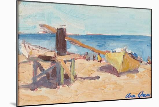 The Beach, La Linea (Oil on Canvasboard)-Ann Oram-Mounted Giclee Print