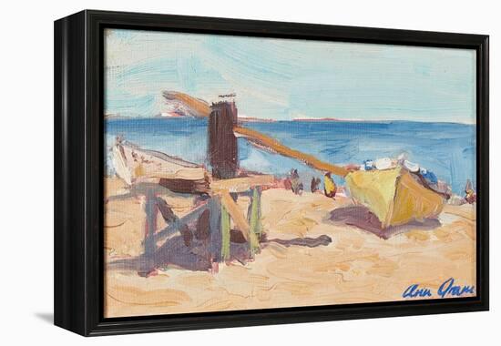 The Beach, La Linea (Oil on Canvasboard)-Ann Oram-Framed Premier Image Canvas