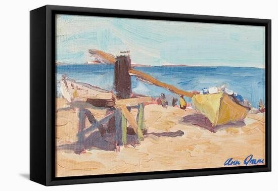 The Beach, La Linea (Oil on Canvasboard)-Ann Oram-Framed Premier Image Canvas