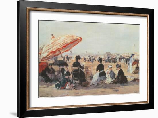 The Beach (La Plage), 1894-Eugene Louis Boudin-Framed Giclee Print