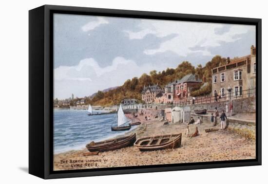 The Beach Looking W, Lyme Regis-Alfred Robert Quinton-Framed Premier Image Canvas