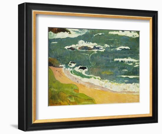 The Beach Near Le Pouldu, 1889-Paul Gauguin-Framed Giclee Print