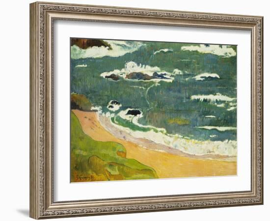 The Beach Near Le Pouldu, 1889-Paul Gauguin-Framed Giclee Print