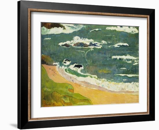 The Beach Near Le Pouldu, 1889-Paul Gauguin-Framed Giclee Print