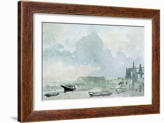 The Beach, Shoreham, 1928 (W/C on Paper)-Philip Wilson Steer-Framed Giclee Print