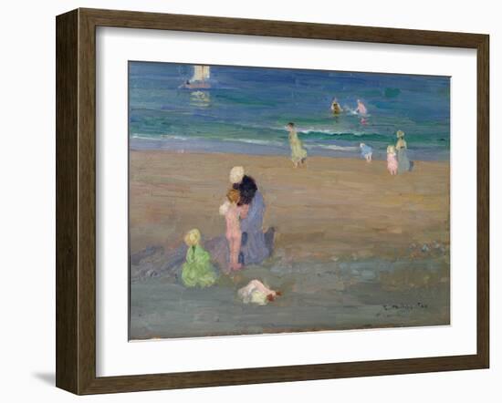 The Beach, Trouville-Emmanuel Phillips Fox-Framed Giclee Print