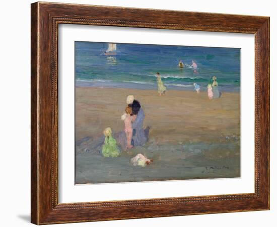 The Beach, Trouville-Emmanuel Phillips Fox-Framed Giclee Print