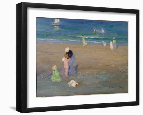 The Beach, Trouville-Emmanuel Phillips Fox-Framed Giclee Print