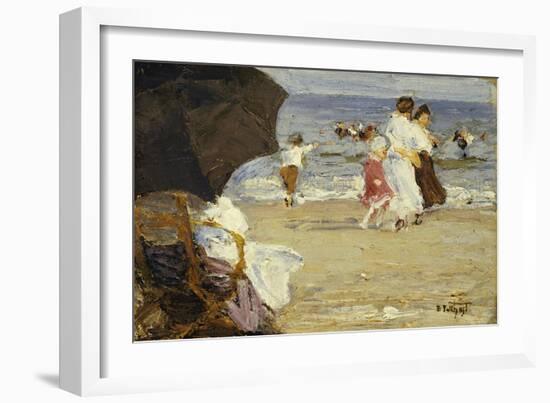 The Beach Umbrella-Edward Henry Potthast-Framed Giclee Print