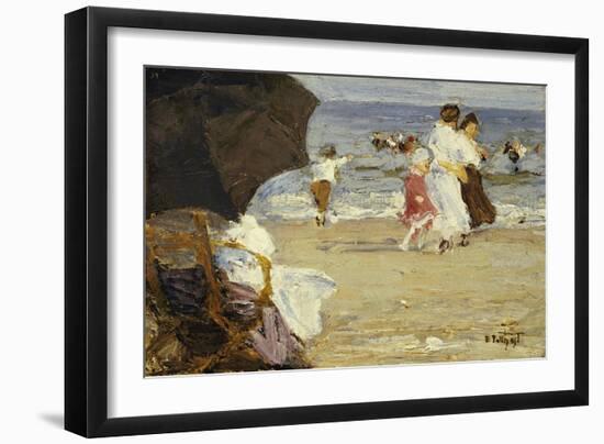 The Beach Umbrella-Edward Henry Potthast-Framed Giclee Print