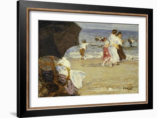 The Beach Umbrella-Edward Henry Potthast-Framed Giclee Print