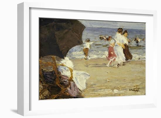 The Beach Umbrella-Edward Henry Potthast-Framed Giclee Print